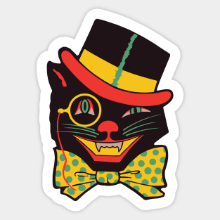 Vintage Black Cat Halloween Decor Sticker